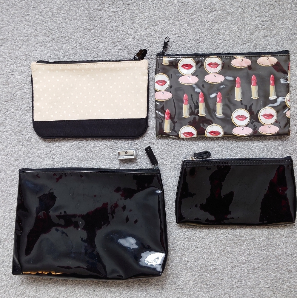 Bundle Five Pieces Estee Lauder, Lancome & More Cosmetics Bags +Y-Plus Sharpener